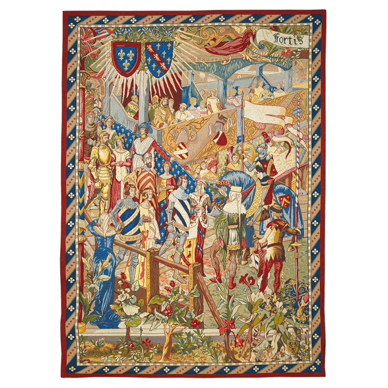 Tapisserie La cour - Jules Pansu tissage jacquard - Manufacture Royale de Gobelines