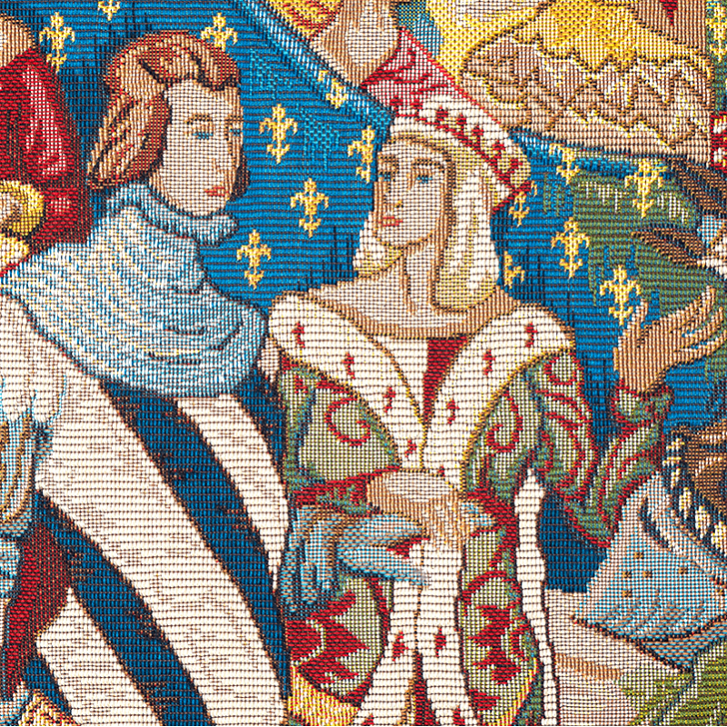Détail Tapisserie La cour - Jules Pansu tissage jacquard - Manufacture Royale de Gobelines