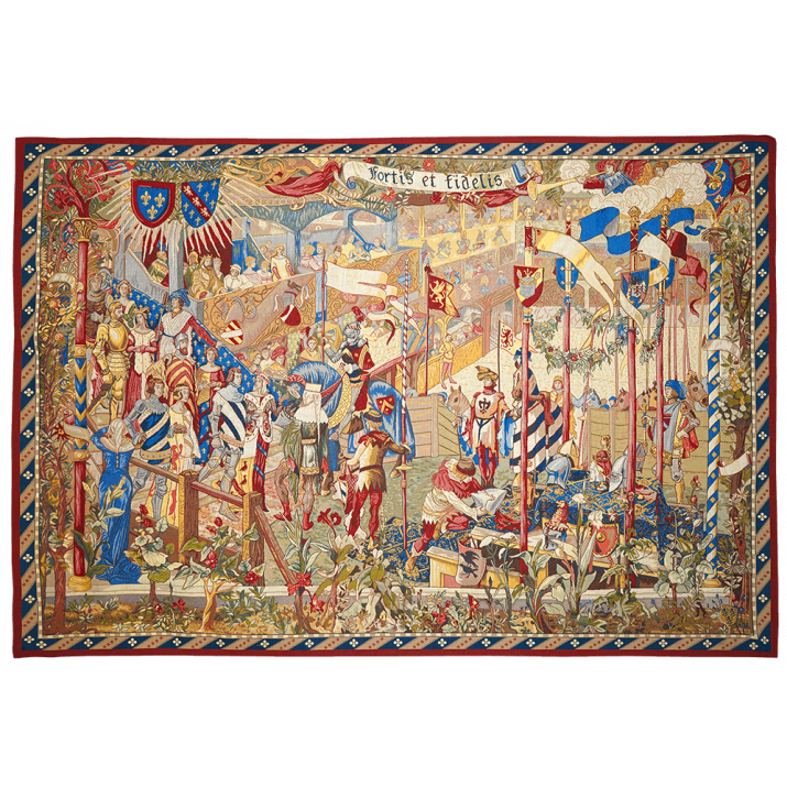 Tapestry A la Cour du roi, scene de tournoi - King Arthur - Weaving Jules Pansu in Flanders