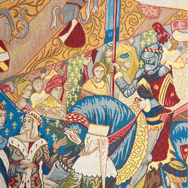 Détail Tapisserie A la Cour du roi- Roi - Jules Pansu  Jean Paul Laurens tissage jacquard