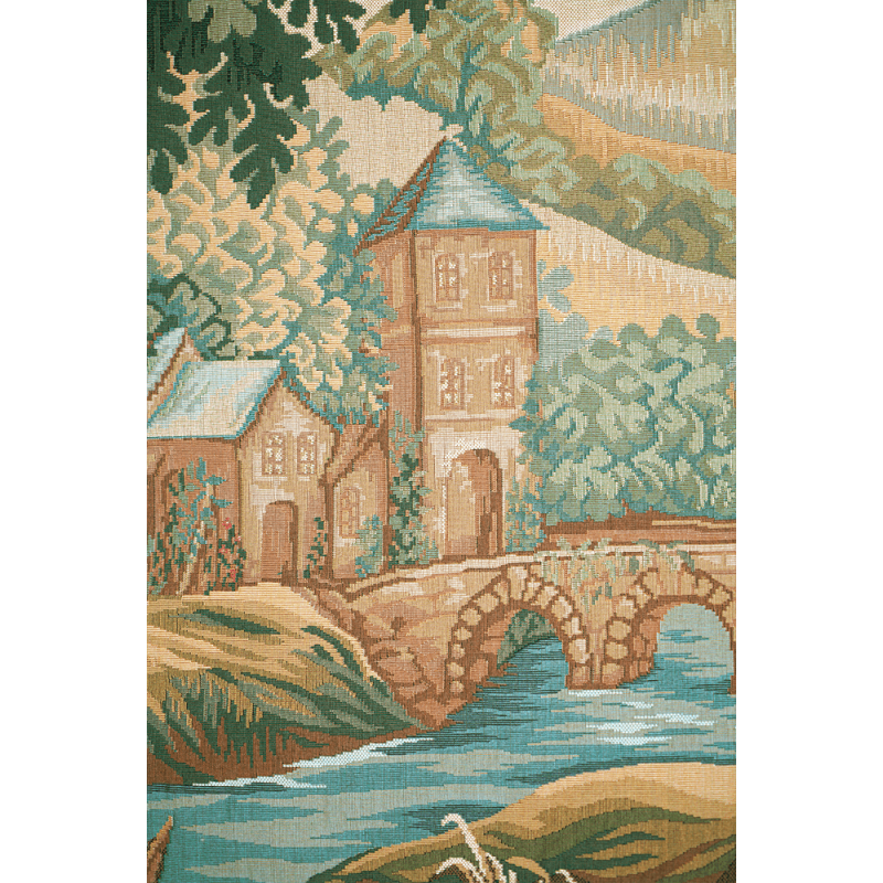 Détail Tapisserie Verdure Hautil - tisserand Jules Pansu - Decoration manoir, château, fabricant textile d'ameublement