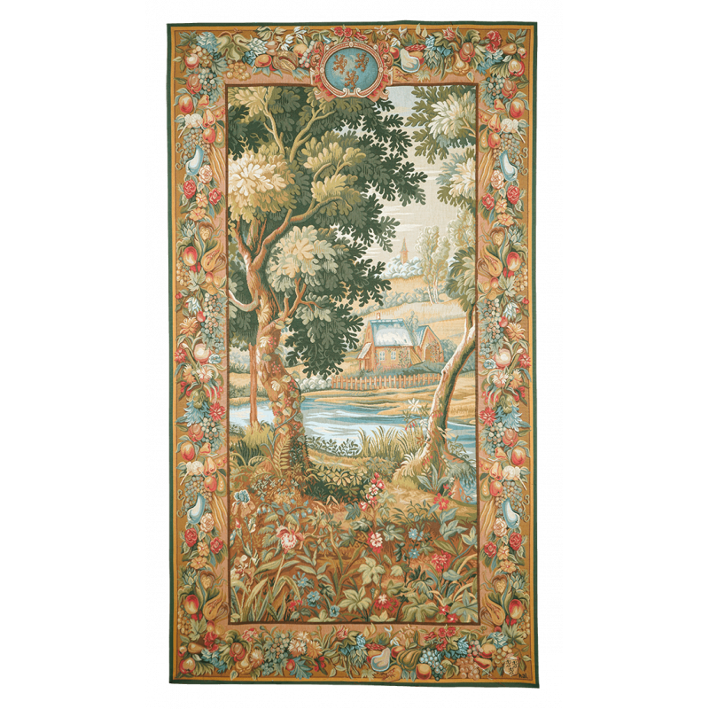 Tapisserie Verdure Hautil - tisserand Jules Pansu - Décoration manoir, château, fabricant textile d'ameublement