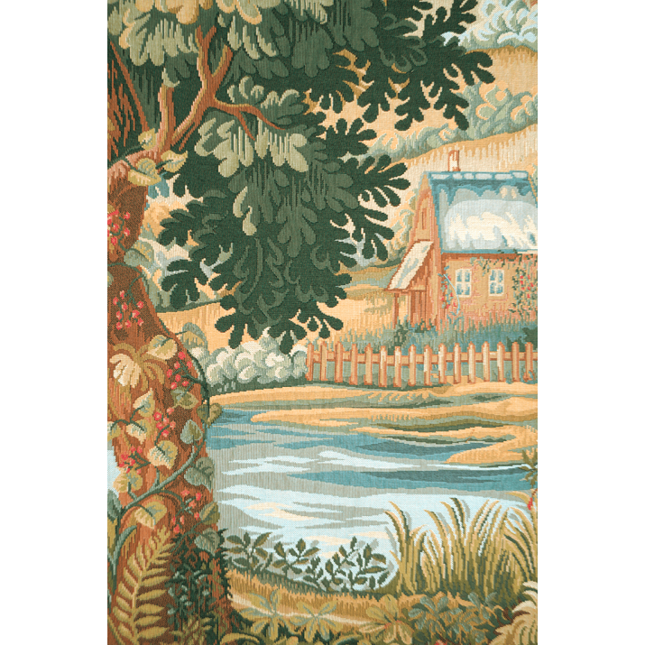 Détail Tapisserie Verdure Hautil - tisserand Jules Pansu - Décoration manoir, château, fabricant textile d'ameublement