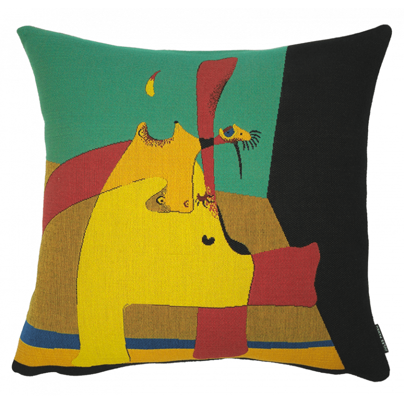 Miro Flame in Space cushion and nude in Pansu fabric - christmas gift ideas, living room decoration ideas, museum store