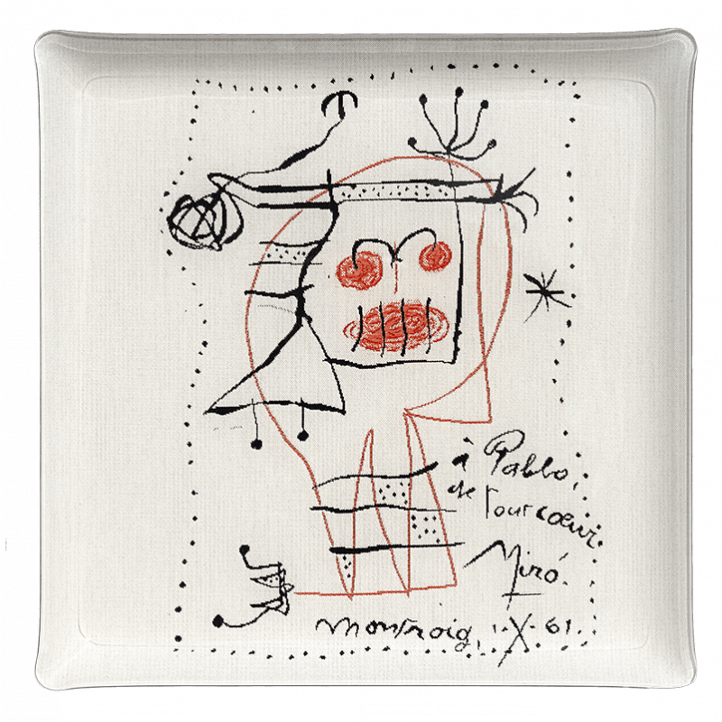 Plateau déco Miro "A Pablo de tout coeur" par Jules Pansu - picasso, boutique de musée, idée cadeau homme, femme