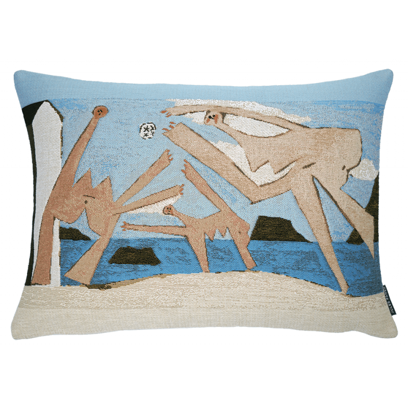 Coussin Picasso cale-rein "Baigneuse jouant au ballon" en tissage jacquard Jules Pansu