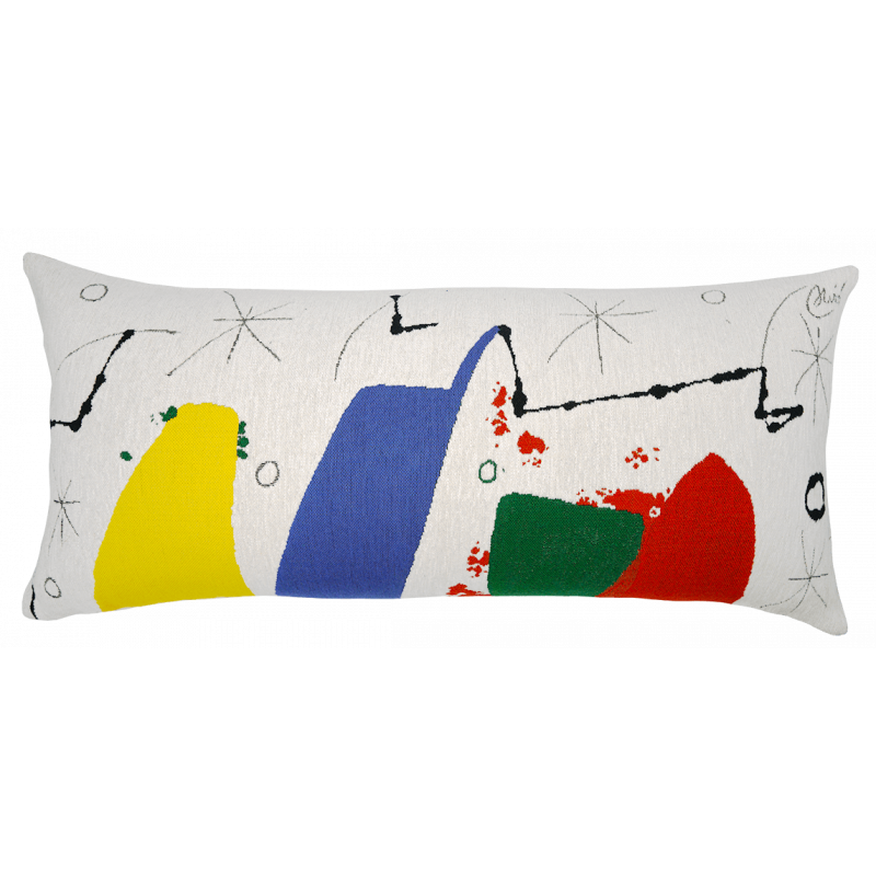 Coussin cale rein Miro "Untitled" en tissage jacquard aubusson tapisserie Jules Pansu