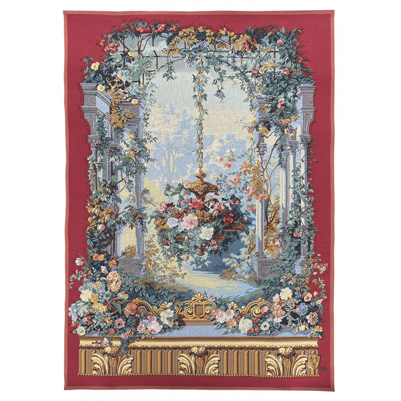 Jules Pansu jacquard tapestry, Rotonde d'armide, manor decoration, interior design,