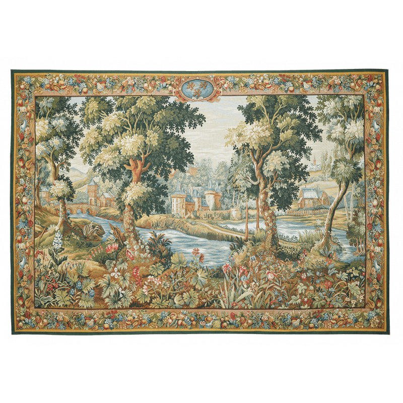 Tapisserie Verdure Chantilly par le tisserand Jules Pansu - Decoration manoir, château, fabricant textile d'ameublement