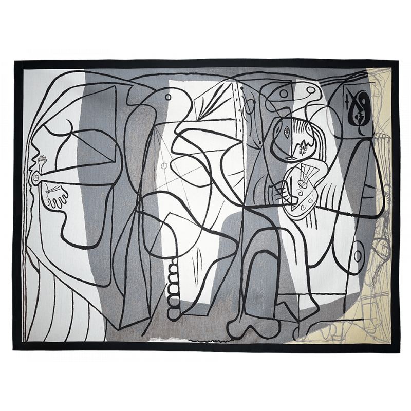 Tapis Picasso Le peintre et son modèle de 1926 en tissage jacquard par le fabricant Jules Pansu
