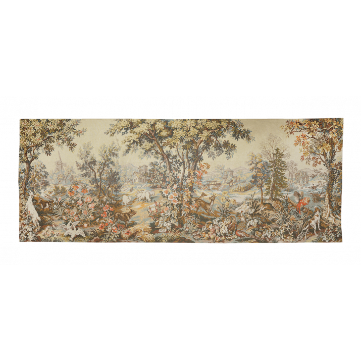 Tapisserie Les quatre saisons style aubusson par Jules Pansu. Décoration château, manoir