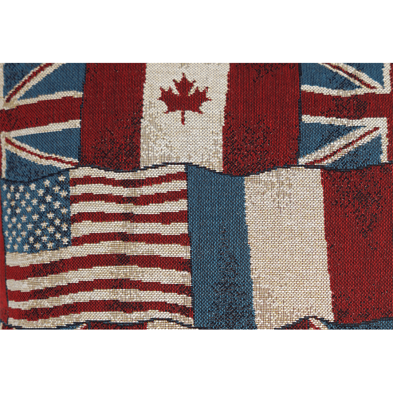 Coussin drapeaux francais, americain, canadien, anglais, commémoration du débarquement en normandie, juno beach, utah beach