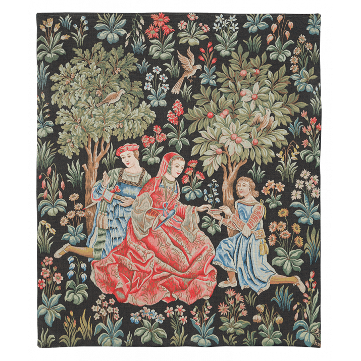 Tapisserie Dame au coffret en point d'Halluin Jules Pansu. Musée de Cluny - boutique de musée