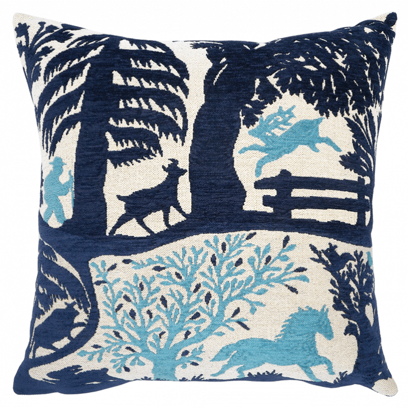 Coussin Chemin des cimes bleu - Jules Pansu