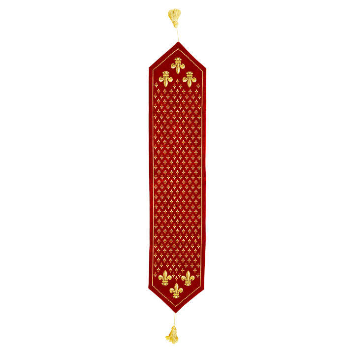Fleurs de lys red table runner - Jules Pansu