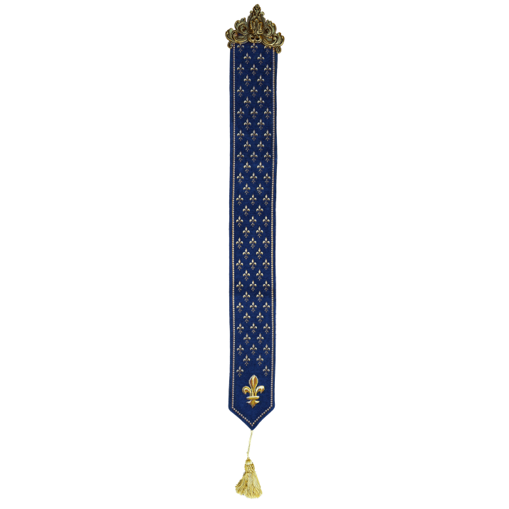 Blue fleur-de-lys bell pull - jules Pansu