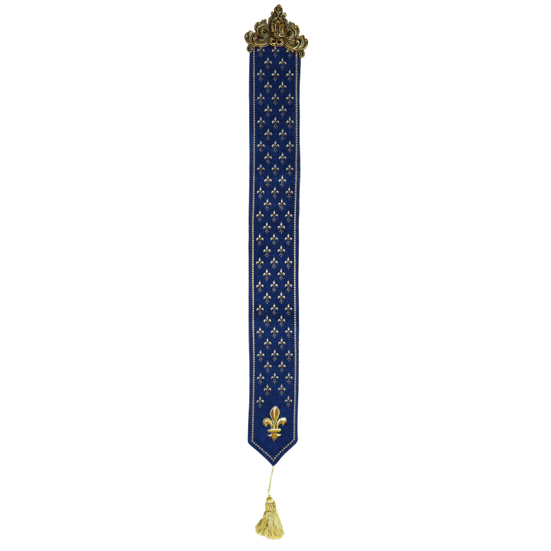 Blue fleur-de-lys bell pull - jules Pansu