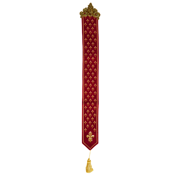 Red fleur-de-lys bell pull - Jules Pansu