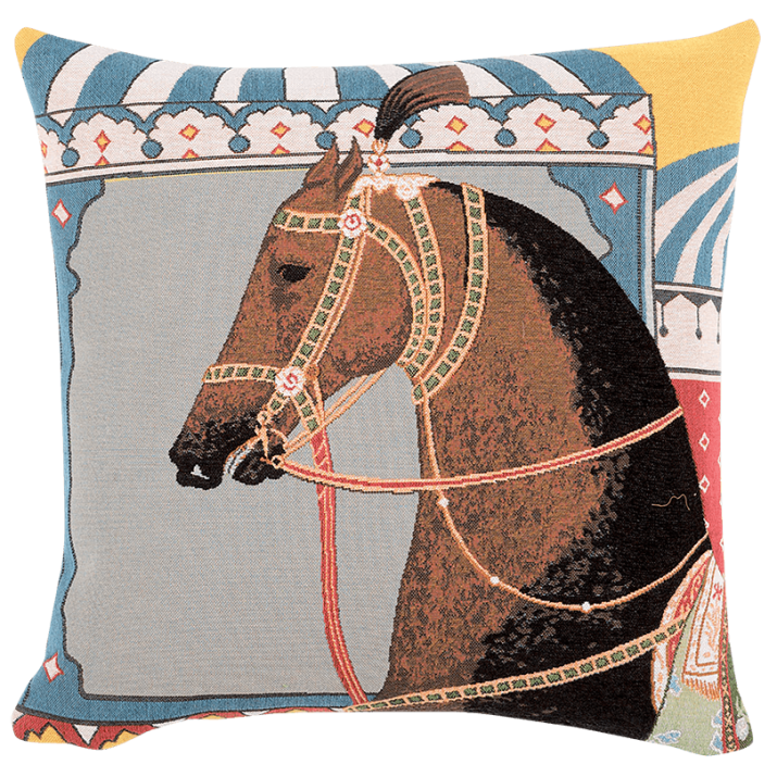 Bengalore India cushion, inspiration, travel, horse - Jules Pansu