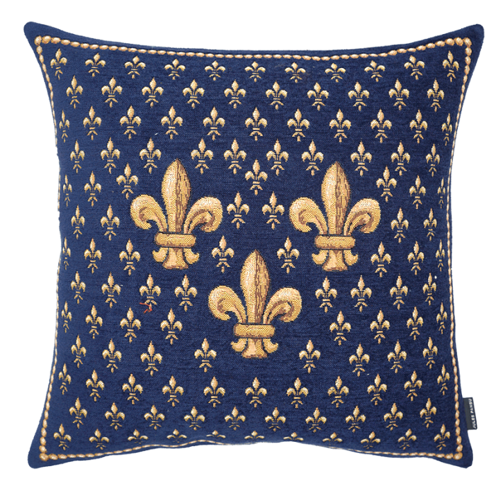 Cushion Trois Lys blue - Jules Pansu