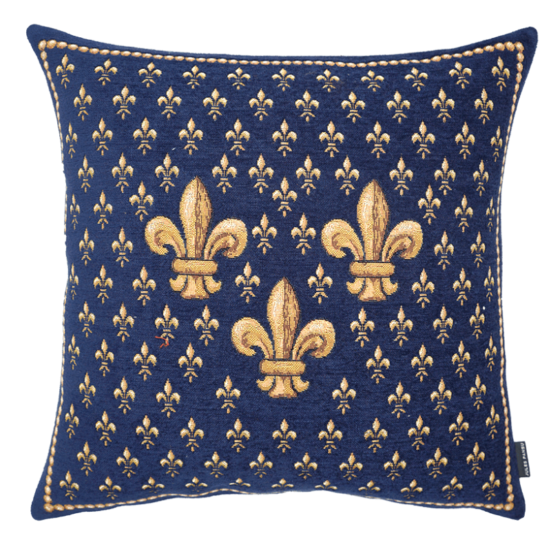 Cushion Trois Lys blue - Jules Pansu