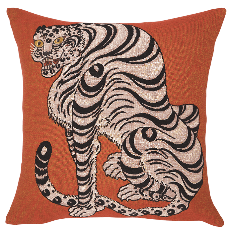 Imperial brique Tiger Cushion - deco asian style - Jules Pansu