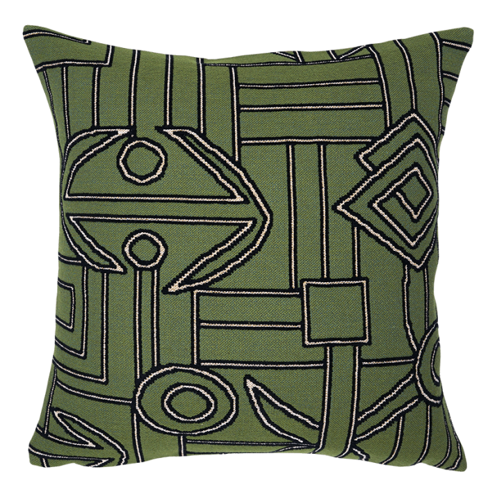 Coussin Djembe vert - déco africaine, ethnique - Jules Pansu