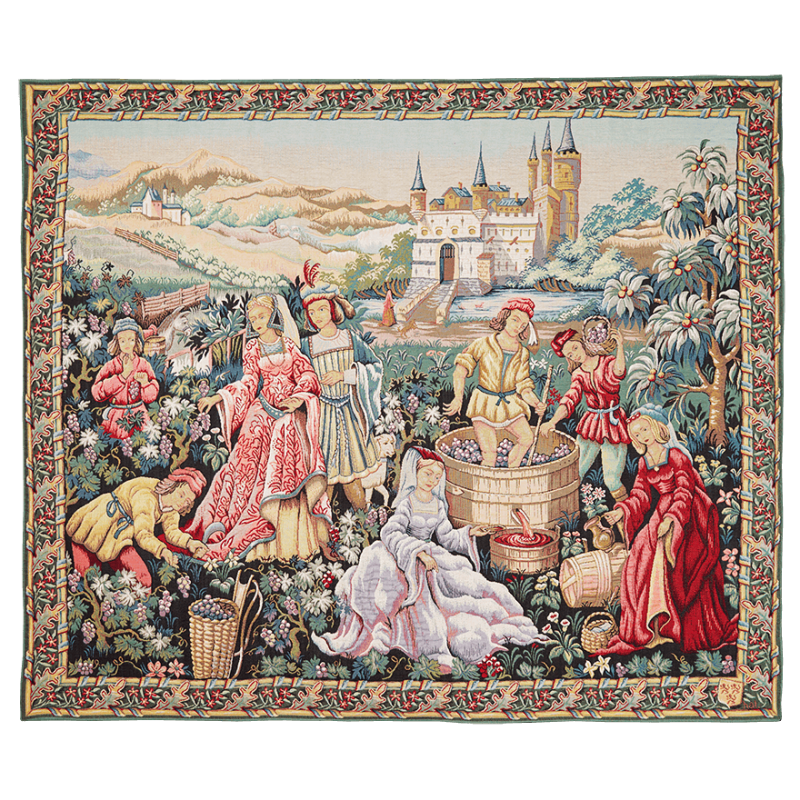 Tapestry Vendanges au château - harvest at the castle - middle age - Jules Pansu weaver