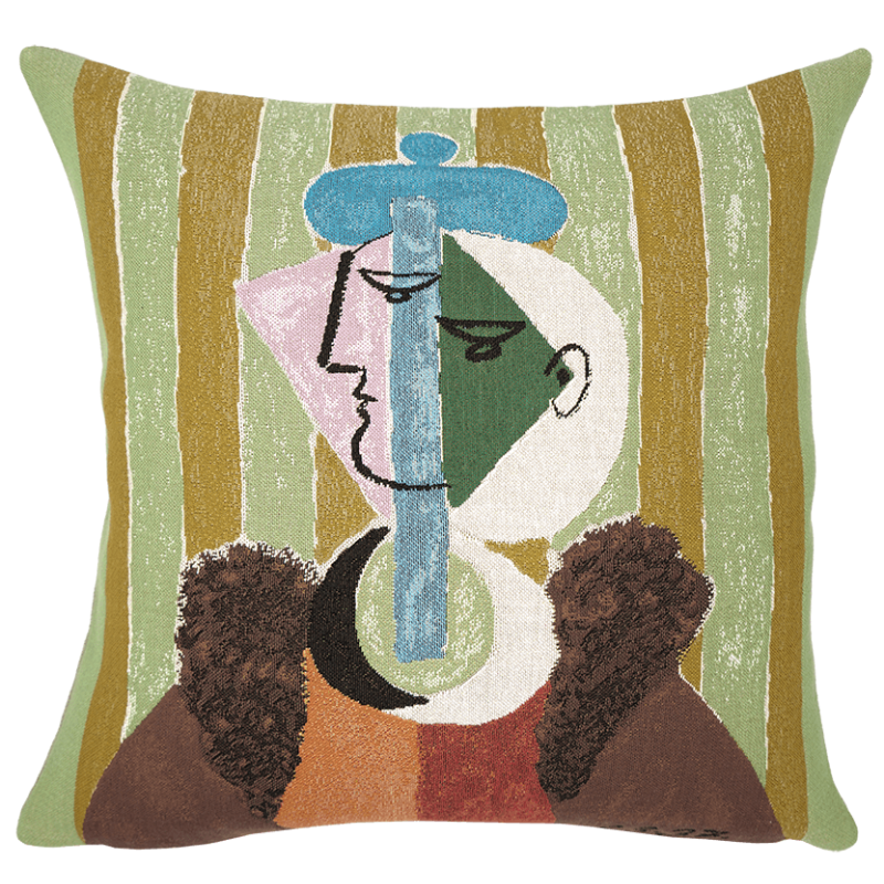 Cushion cover Picasso Femme au béret et col en fourrure - 1937 - Jules Pansu edition - deco idea, gift, museumshop