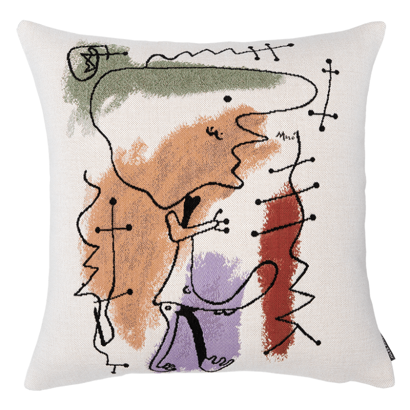 Miró cushion "Signes et figurations" 1935, Pansu tapestry, living room decoration idea, gift, museum store, fabric manufacturer