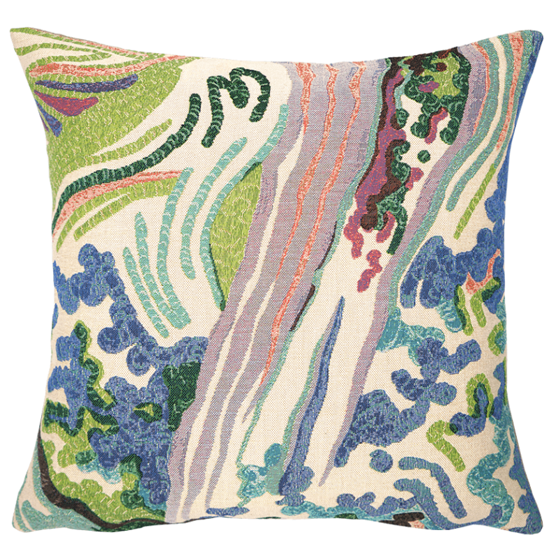 Southern france-inspired Mistral cushion - Florent Groc by weaver Jules Pansu