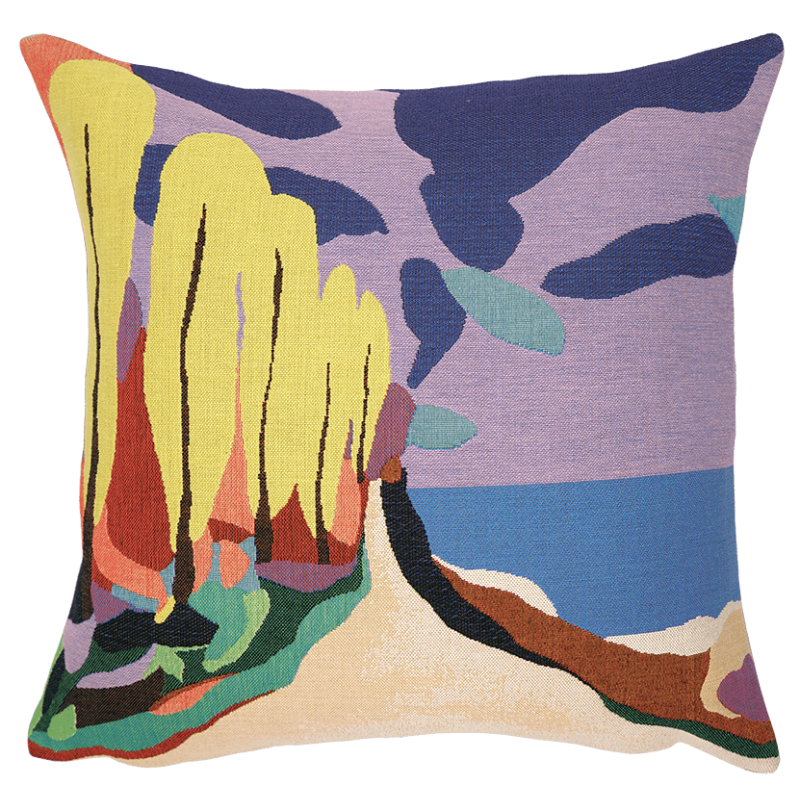 Southern france-inspired Vallon Dol cushion - Florent Groc by weaver Jules Pansu