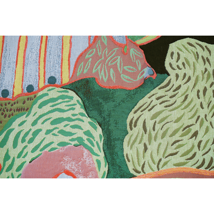 Detail of the Tapestry Florent Groc Route des Termes, Mediterranean style - Jules Pansu textile