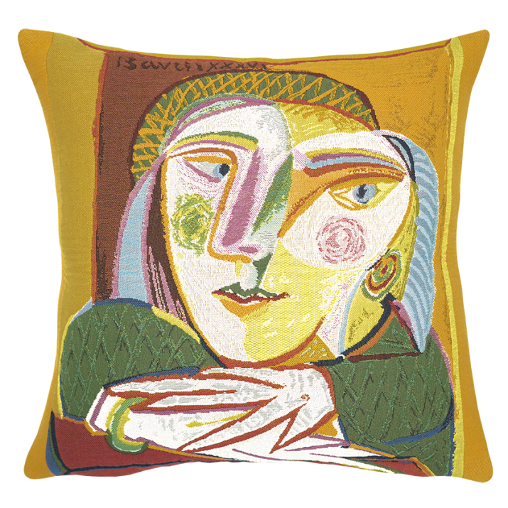 Coussin Picasso Femme à la fenêtre 1936; Jules Pansu, coussin design décoratif, tissu picasso