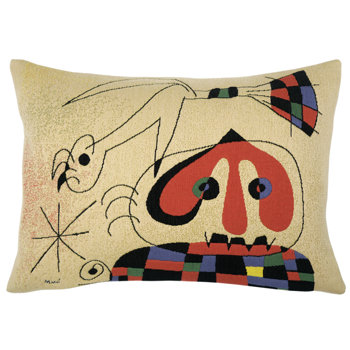 Miro cushion The Gaze Fixed on the Horizon in Pansu fabric - living room decoration ideas, museum store