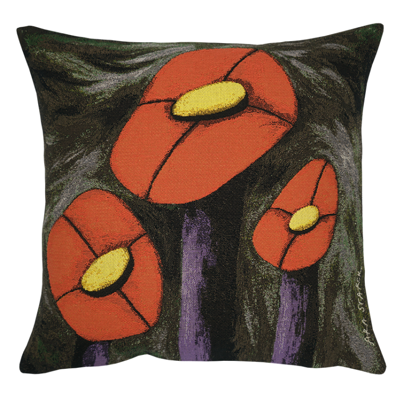 coussin contemporain et design Ara Starck par Jules Pansu. Motif Poppy, tisserand jacquard, interieur moderne