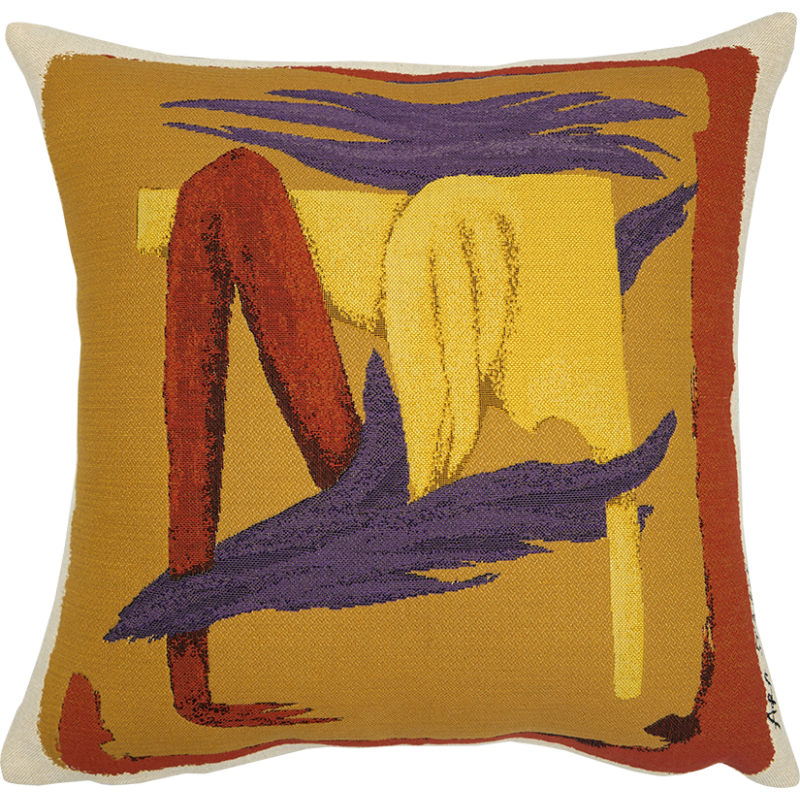 coussin contemporain et design Ara Starck par Jules Pansu. Motif Colibris, tisserand jacquard, interieur moderne
