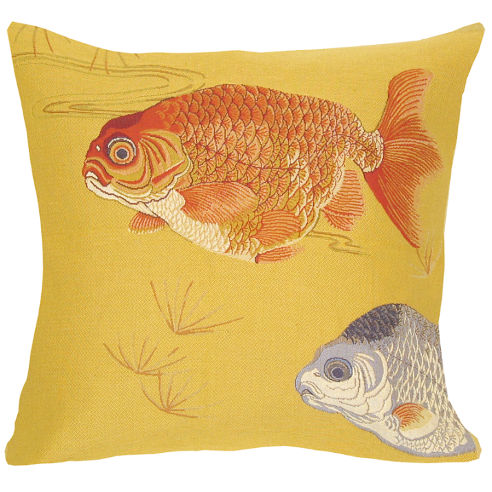 Coussin poisson carpe rouge - Déco bord de mer - style asiatique - Jules Pansu