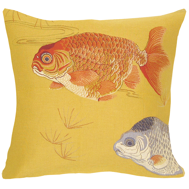 Coussin poisson carpe rouge - Déco bord de mer - style asiatique - Jules Pansu