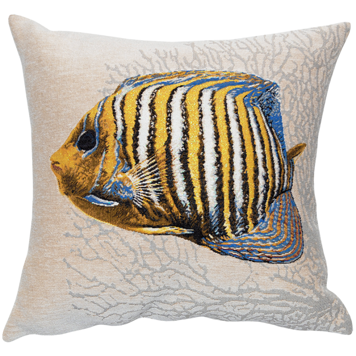 Housse de coussin décorative au motif de poisson tropical. Jules Pansu soldes