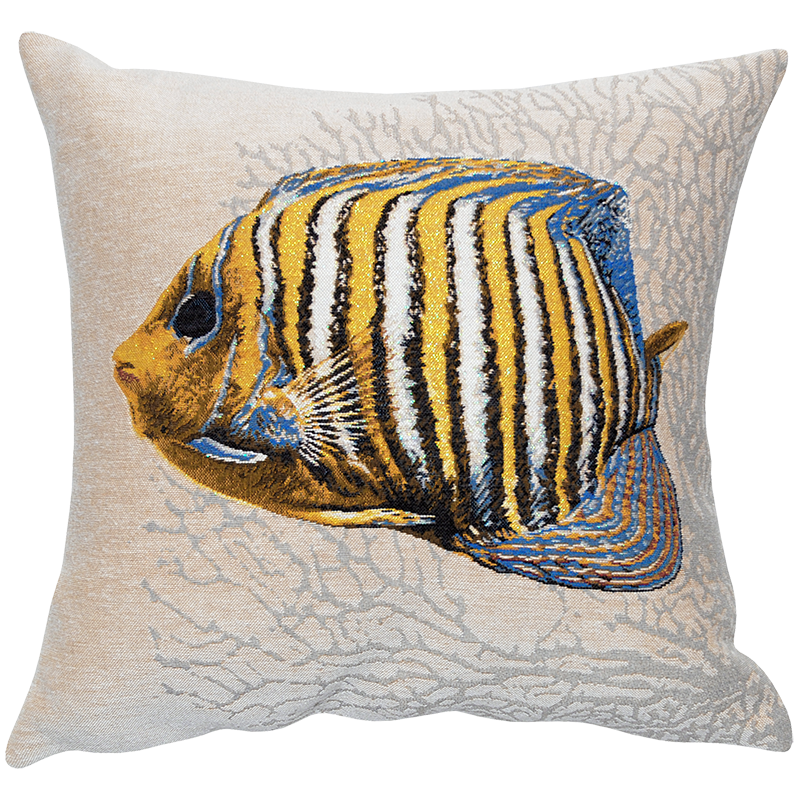 Housse de coussin décorative au motif de poisson tropical. Jules Pansu soldes