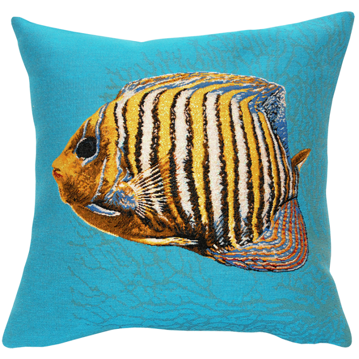Housse de coussin décorative au motif de poisson tropical. Jules Pansu soldes