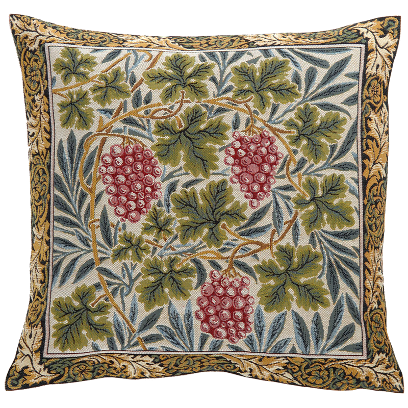 "Vines" floral cushion based on William Morris, Jules Pansu sale, special offer