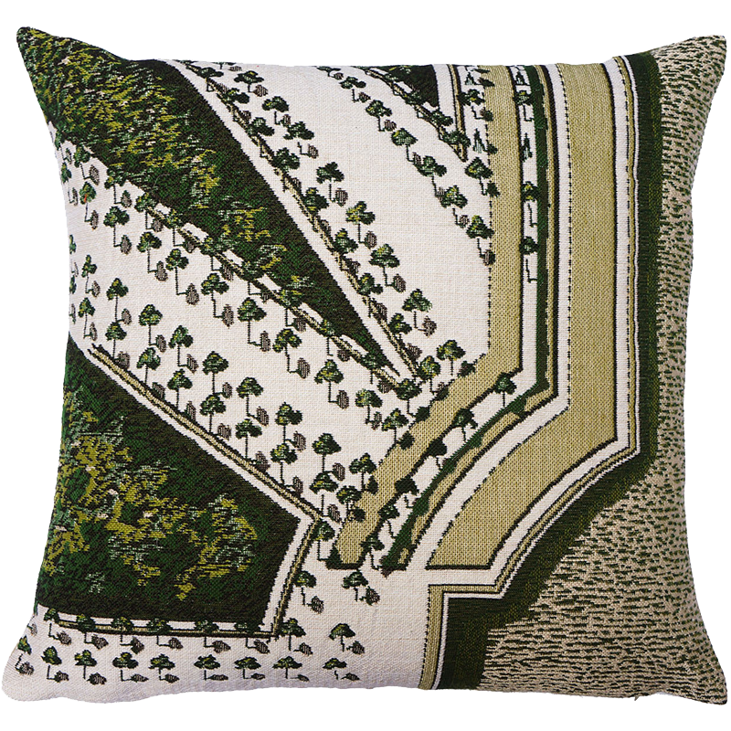 "L'orangerie" cushion, Tuileries Garden design, jacquard fabric, floral pattern, Jules Pansu, sale, special offer