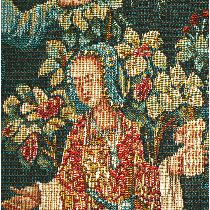 Tapisserie Jacquard Jardin Secret par le tisserand Jules Pansu, détail
