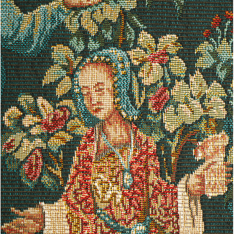 Tapisserie Jacquard Jardin Secret par le tisserand Jules Pansu, détail