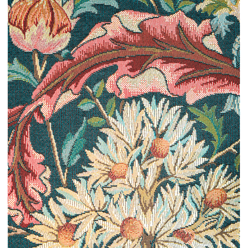 Acanthus tapestry after William Morris. Jacquard weaving by Jules Pansu, upholstery fabric manufacturer, detail