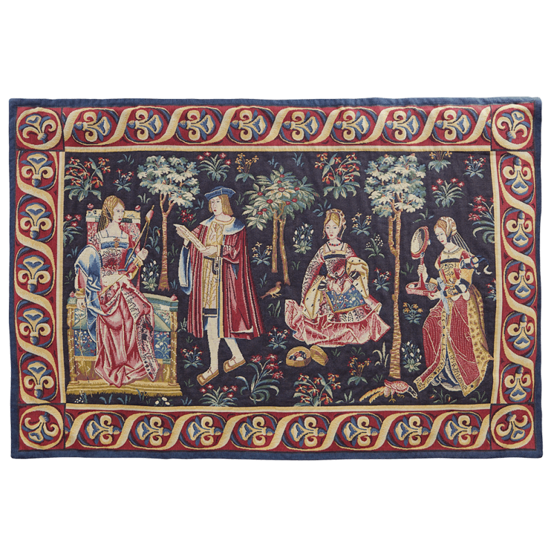 Tapisserie jacquard Scène seigneuriale par le tisserand Jules Pansu