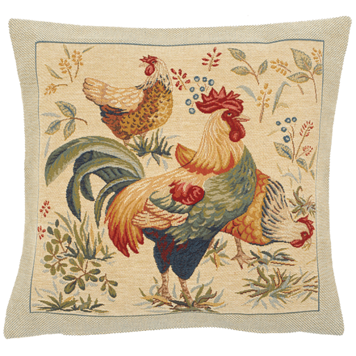 Coussin ambiance campagne, vintage, Picota - Jules Pansu