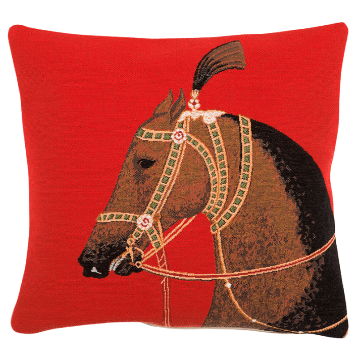 Kesar cushion, inspiration, travel, horse, India - Jules Pansu